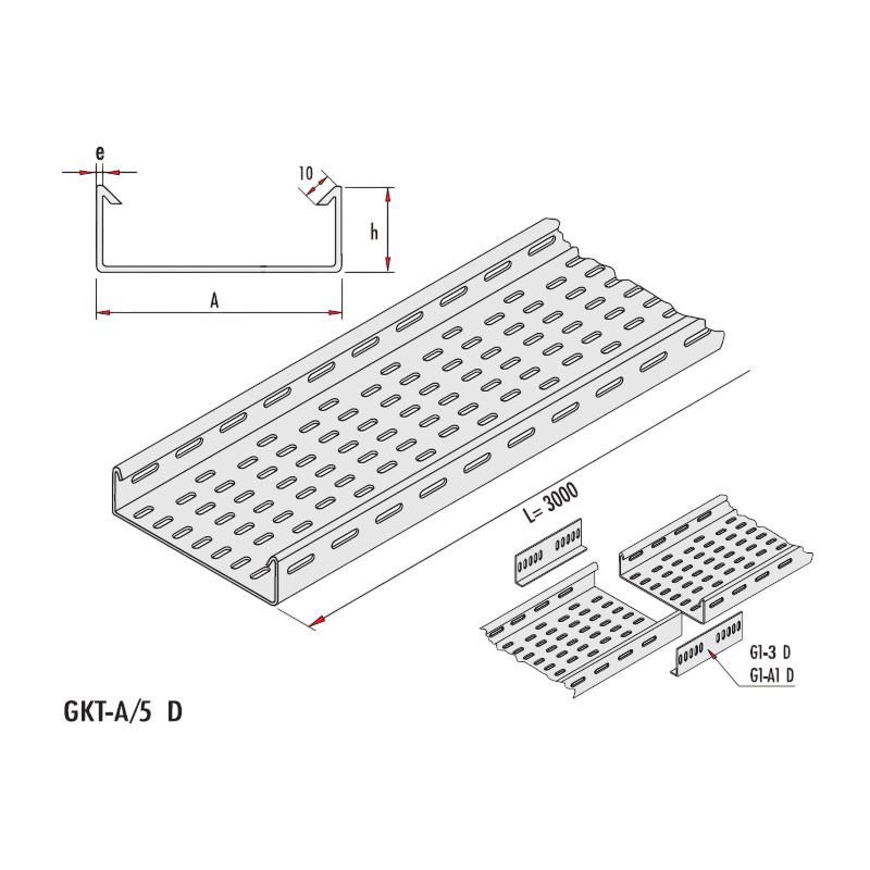 Gersan | Heavy Duty Cable Trays (h=50mm)