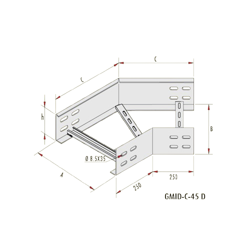 Gersan | 135° Dönüş Elemanı (h=100mm)