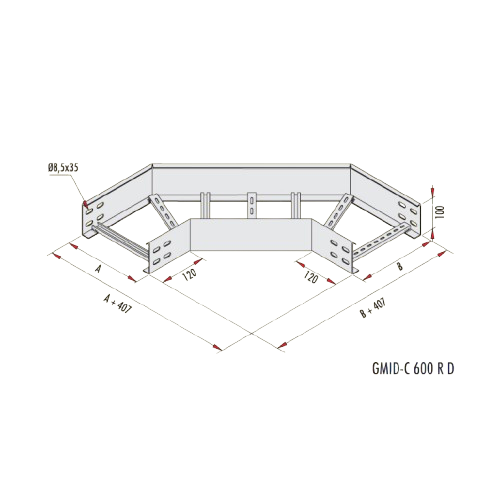 Gersan | 90° Dönüş Elemanı 600 Radüs (h=100 mm)